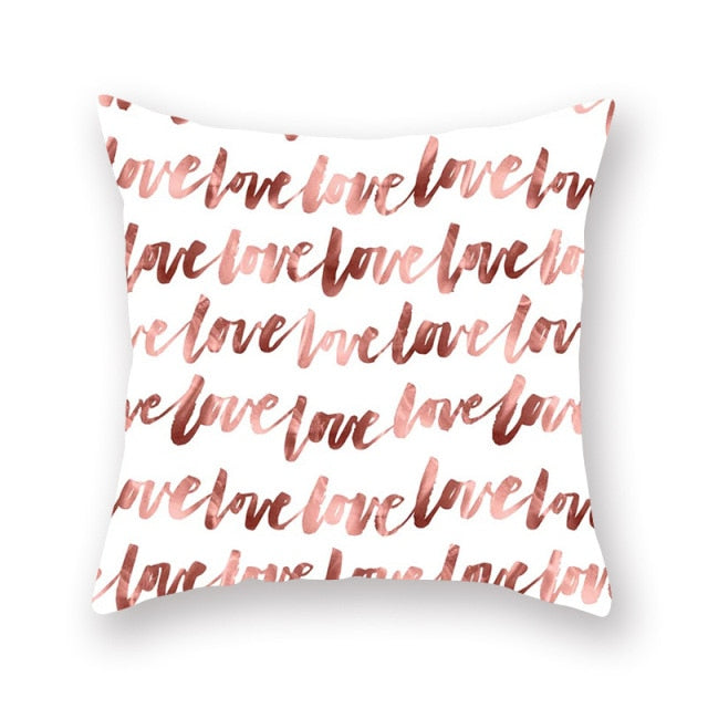 Adorable Pink Pillow Cover